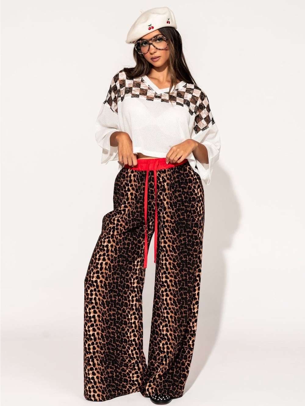 Feline Fierce Wide Leg Leopard Pants